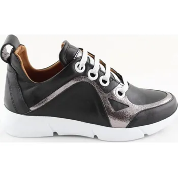 Dámské polobotky Wild 018335A.01 Dámské celokožené boty Black Platin 38