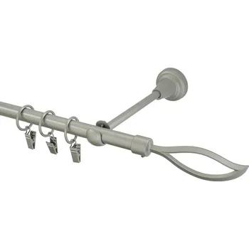 Garnýž kovová 130 cm jednořadá 16 blesk matná stříbrná