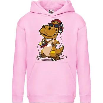 Chlapecká mikina dětská levná mikina, kapuce, moderní ještěr Barva: Pink - růžová, velikost: 164