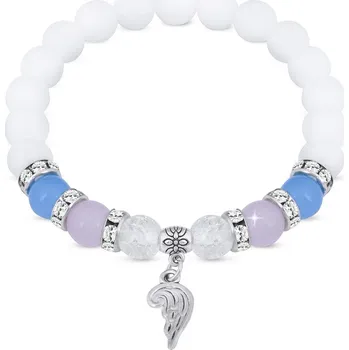 Náramek biju Korálkový náramek z achátu s andělským křídlem 1949