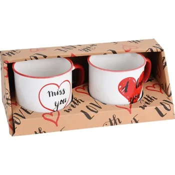 Sada 2 hrníčků Miss you 300 ml (133038 041 Q75900310 hrnek miss s/2)