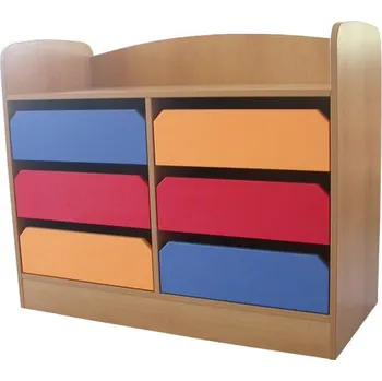 Šatní skříň Skříň se 6 zásuvkami LARO Žlutá Buk