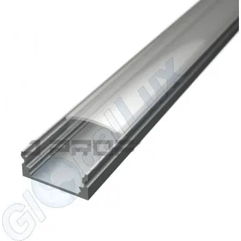 LED lišta LED PROFILES Led profil SURFACE 1 s čirým difuzorem stříbrný