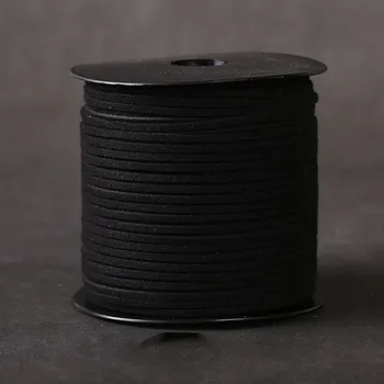 PU kord proužek 2,4mm potažený sametem - Barva Černá Kord 009-1