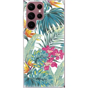 Pouzdro na mobilní telefon Odolné silikonové pouzdro iSaprio - Tropical White 03 - Samsung Galaxy S22 Ultra 5G