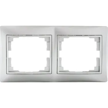 vypínač KANLUX DOMO Dvojnásobný horizontální rámeček - stříbrná