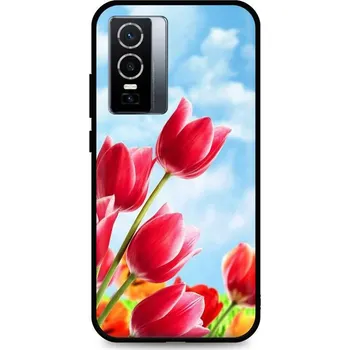 Pouzdro na mobilní telefon Kryt Vivo Y76 5G silikon Tulips (obal neboli pouzdro na Vivo Y76 5G)