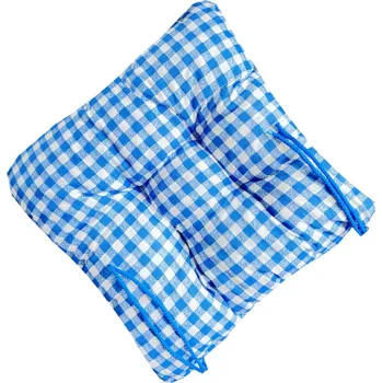 Podsedák Numberoplus Podsedák na židli Soft - kostičkovaný vzor modré (40x40x7cm)