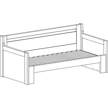 Postel BMB Postel Tandem PLUS s područkami - masivní buk Moření: bordó, Provedení: oblé, Rozměr: 90/170 x 200 cm