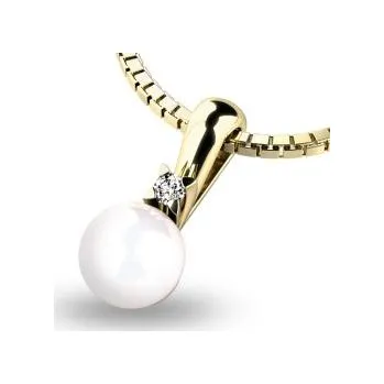 Přívěsek Zlatý perlový přívěsek s diamantem AU 585/1000 PATTIC G1089105