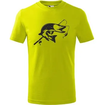 trend-design.cz Tričko štika- dětské Barva textilu: Limetkově zelená, Dětská velikost: 110 cm/4 roky