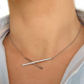 Náhrdelník Dámský ocelový náhrdelník se Swarovski křišťály