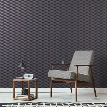 Tapeta Exkluzivní grafická fialová, černá, modrá reliéfní tapeta s třpytkami Venus 51211HTM / vliesové tapety na zeď 51211-HTM Universe (0,53 x 10,05 m) Hohenberger