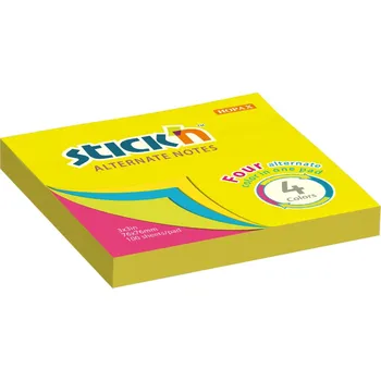 Samolepící bloček Stick'n by Hopax Alternate 21822 Samolepicí bloček 76x76 mm, 100 lístků, mix barev