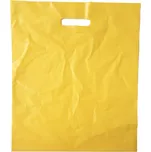 LDPE taška s průhmatem, délka 45 cm, šířka 38 cm, záložka 5 cm, žlutá