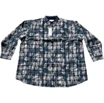 Pánská košile Kamro 23806/271 šedo-černá s potiskem palmových lístků dlouhý rukáv 7XL - 10XL - 8XL