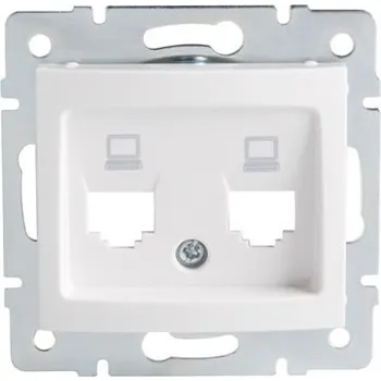 vypínač KANLUX DOMO Adaptér datové zásuvky 2xRJ45 - bílý