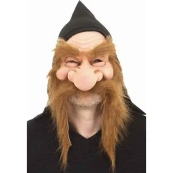 Karnevalový kostým Pánská polomaska Gnoma - Hnědá