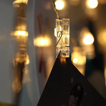 Vánoční dekorace VOR-BAT2-10 kolík ZD73 - vánoční světelný řetěz 1,7m, 10x LED kolíček, svit bílá teplá