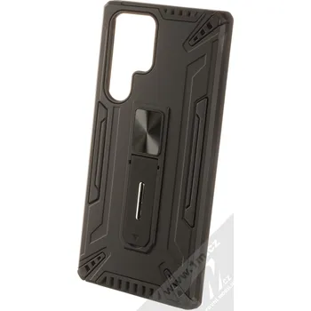 Pouzdro na mobilní telefon 1Mcz Armor Stand odolný ochranný kryt se stojánkem pro Samsung Galaxy S22 Ultra 5G černá (black)