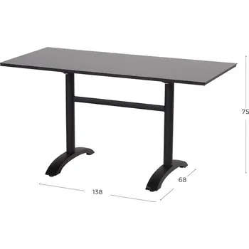 Zahradní stůl Sophie bistro stůl Hartman s HPL deskou o rozměru 140x65cm sklápěcí Barva: Carbon Black