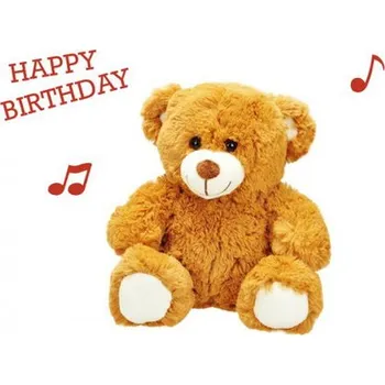 plyšák Medvídek plyšový Happy Birthday 25cm na baterie 0m+