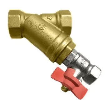 Ochranný vodní filtr H2O Mosazný šikmý filtr 1/2" Plnoprůtok - s odkalovacím ventilem 20.015