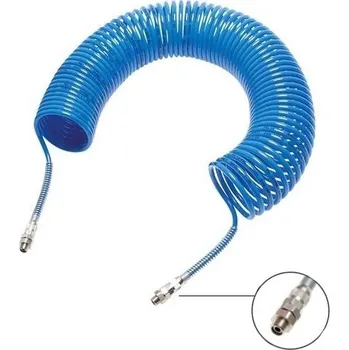 Zahradní hadice 8/10 PA12W MODRÁ HADICE KR10/ES - 10 x 8 mm, 7,5 m, kroucená hadice s koncovky AG 1/4" MS/NI, 15 Bar