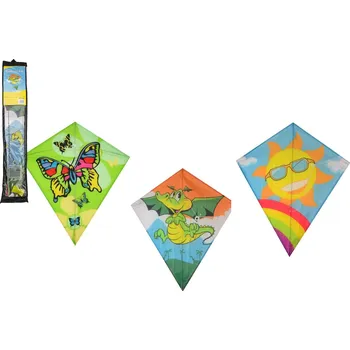 Létající drak Teddies Drak létající nylon 60x70cm 3 druhy