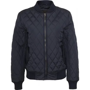 Dámská prošívaná bomber bunda Urban Classics Diamond Quilt Nylon-modrá XS