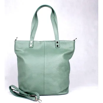Velká kožená kabelka do ruky/na rameno Borse in Pelle 777 zelená