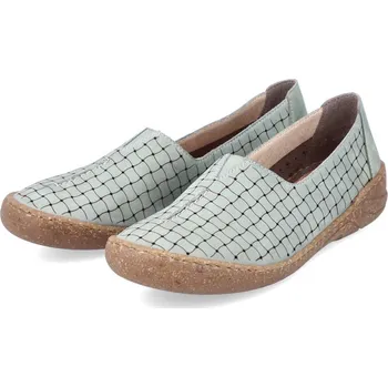 Dámské polobotky Dámské kožené polobotky 54550-52 Rieker zelené Barva: grün, Velikost: 40