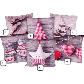 Dekorativní polštářek Vesna Vánoční polštářek Mikroplyš 45x45 cm hnědá