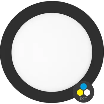 LED panel Ecolite Černý vestavný LED panel LADA 25W CCT kulatý ⌀30cm IP44 LED-WSL-CCT/25W/CR