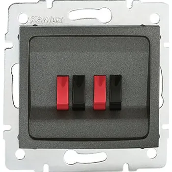 Elektrická zásuvka KANLUX DOMO Reproduktorová zásuvka dvojitá - grafit