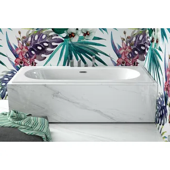 Vana BESCO Obdélníková vana VITAE SLIM+ Barva sifonu - Chrom, Nožičky k vaně - S nožičkami, Rozměr vany - 160 × 75 cm VANVIT16SLIMPLU+OLVPINOZ