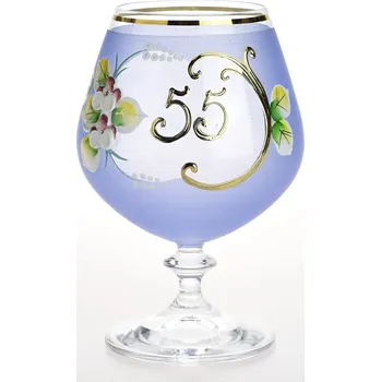 Sklenice Výroční číše NB Česko Ručně dekorovaná výroční novoborská číše 55 let, modrá - 400 ml