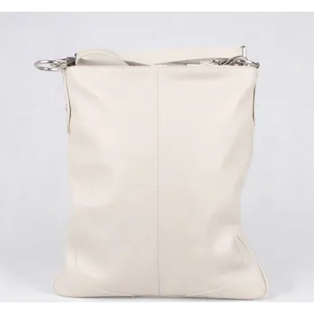 Kabelka Velká kožená crossbody kabelka Vera Pelle no. 5509 béžová