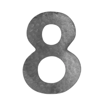 Domovní číslo 8, 170 x 90 mm, zdobené, bez povrchové úpravy