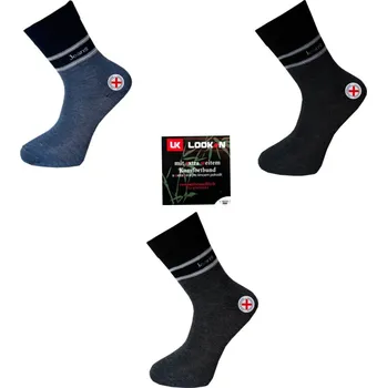 Pánské ponožky Emi Ross Pánské zdravotní ponožky s bambusovým vláknem, Jeans - 3pár Barva: Mix barva, Velikost: 40-43