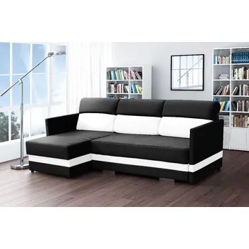 Obývací stěna FALCO Sedací souprava Berry L černá/bílá