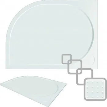 Sprchová vanička LARA - vanička litý mramor, čtvrtkruh 1200x900x30 mm, pravé, bez noh, VANKCCTVRT1290P