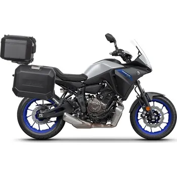 Motodoplněk Kompletní sada černých hliníkových kufrů SHAD TERRA BLACK , 48L topcase 36L/36L boční kufry, včetně montážní sady a plotny SHAD YAMAHA MT-07 Tracer / Tracer 700