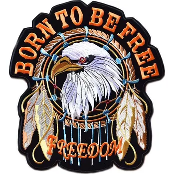 Nášivka Moto nášivka Born to be Free XXL na záda 27 cm x 30 cm