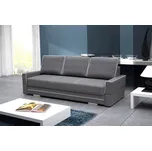 FALCO Rozkládací pohovka Sabina B tmavě šedá s úložným prostorem a bílým lemováním