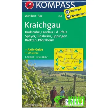 Kompass Kraichgau,Karlsruhe,Landau, Speyer 1:50 t. laminovaná