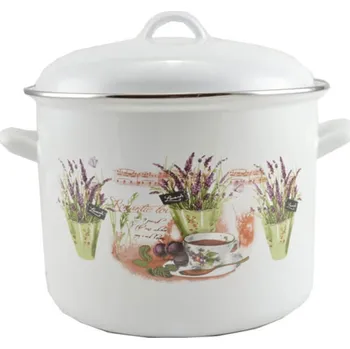 Smaltovaný hrnec s poklicí, objem 2 L levandule