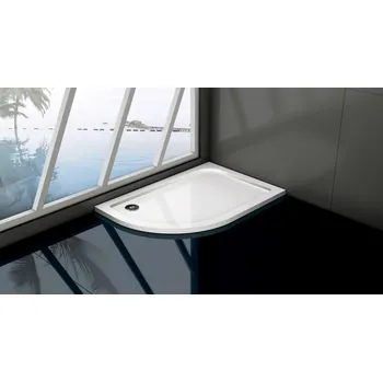 Sprchová vanička KLARA - vanička z litého mramoru čtvrtkruh 1200x900x30 mm, pravé bez noh, VANKASCTVR9012R