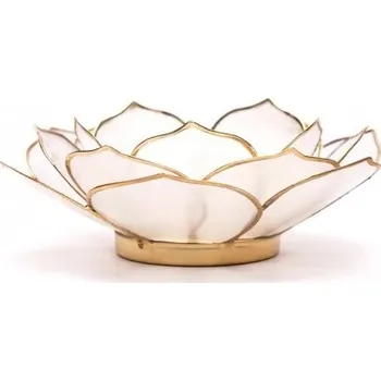 Svícen Lotos svícen Capiz přírodní se zlatavými lemy