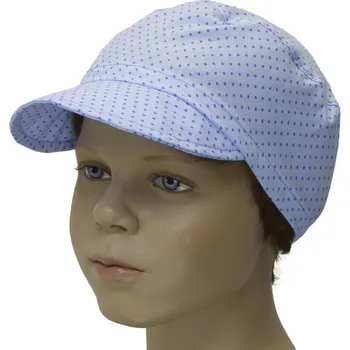 Čepice Fantom Slabá letní čepice-bekovka, MODRÁ S PUNTÍKY velikost: 54